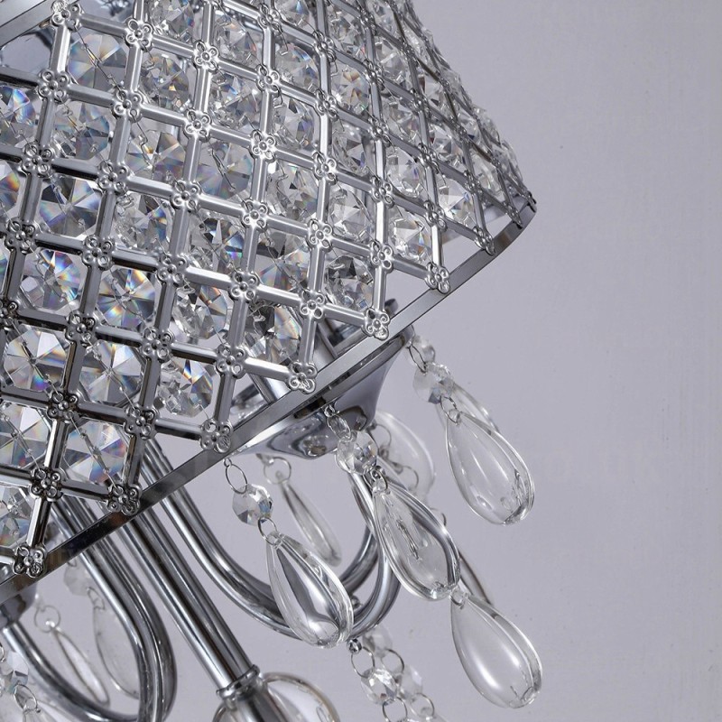 Lampada a sospensione contemporanea 1 luce con paralume in cristallo E14 Ø40 cm H45 cm