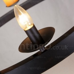 Lampada a sospensione vintage retrò 8 luci con paralume in marmo E14