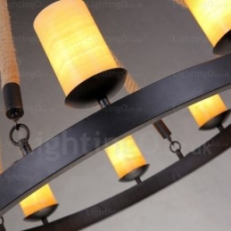 Lampada a sospensione vintage retrò 8 luci con paralume in marmo E14