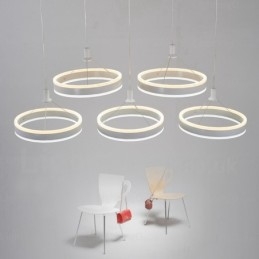 Lampada a sospensione moderna contemporanea a 2 luci con paralume in acrilico, diametro 30 cm