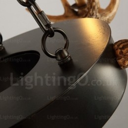 Lampadario a sospensione vintage retrò 9 luci con corna di cervo