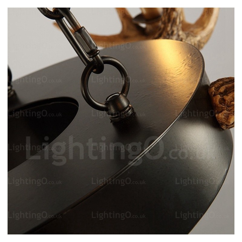 Lampadario a sospensione vintage retrò 9 luci con corna di cervo