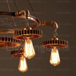 Lampada a sospensione vintage retrò a 7 luci E27