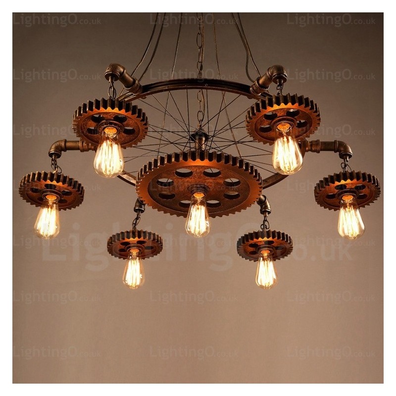 Lampada a sospensione vintage retrò a 7 luci E27