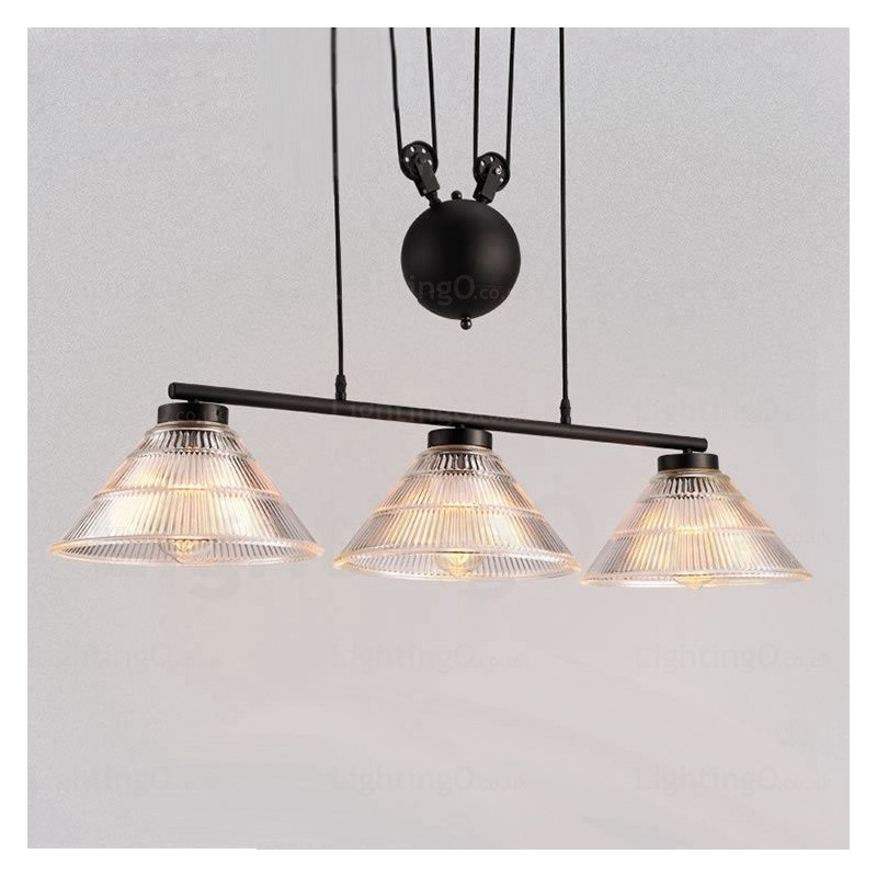 Lampada a sospensione moderna contemporanea 2 luci paralume in vetro E27 83 cm