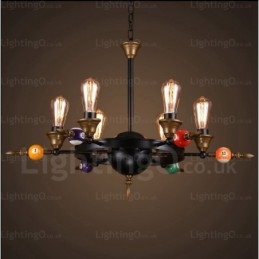Lampada a sospensione vintage rustica country a 4 luci E27