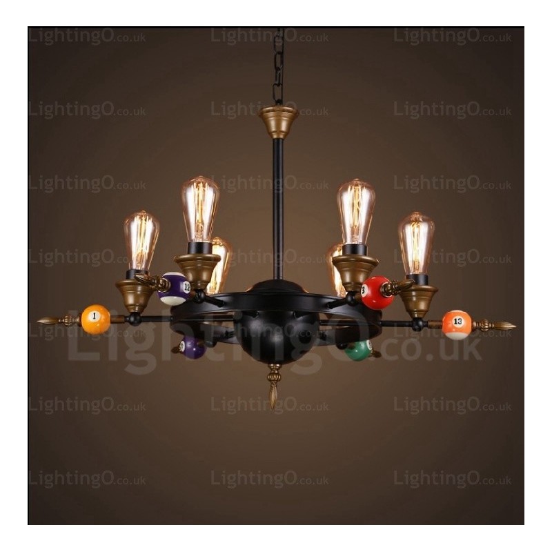 Lampada a sospensione vintage rustica country a 4 luci E27