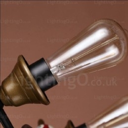 Lampada a sospensione vintage rustica country a 4 luci E27