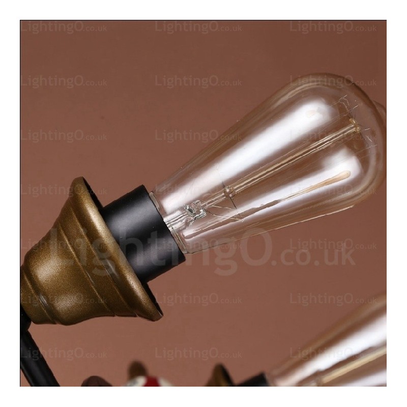 Lampada a sospensione vintage rustica country a 4 luci E27