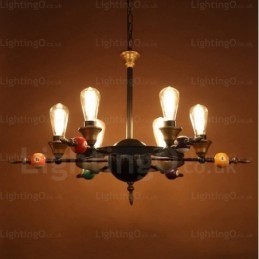 Lampada a sospensione vintage rustica country a 4 luci E27