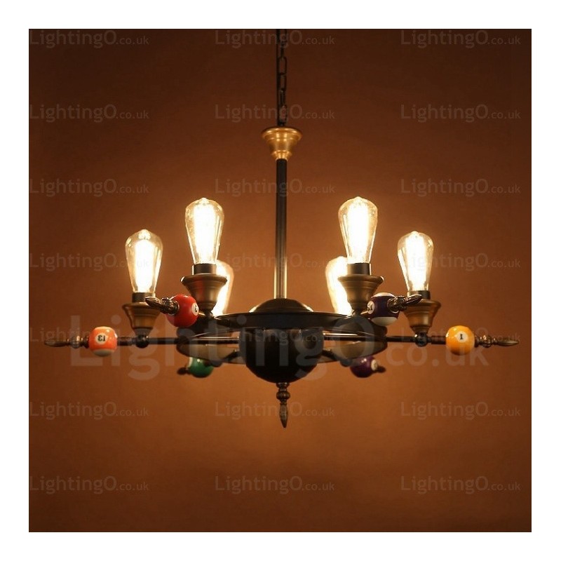 Lampada a sospensione vintage rustica country a 4 luci E27