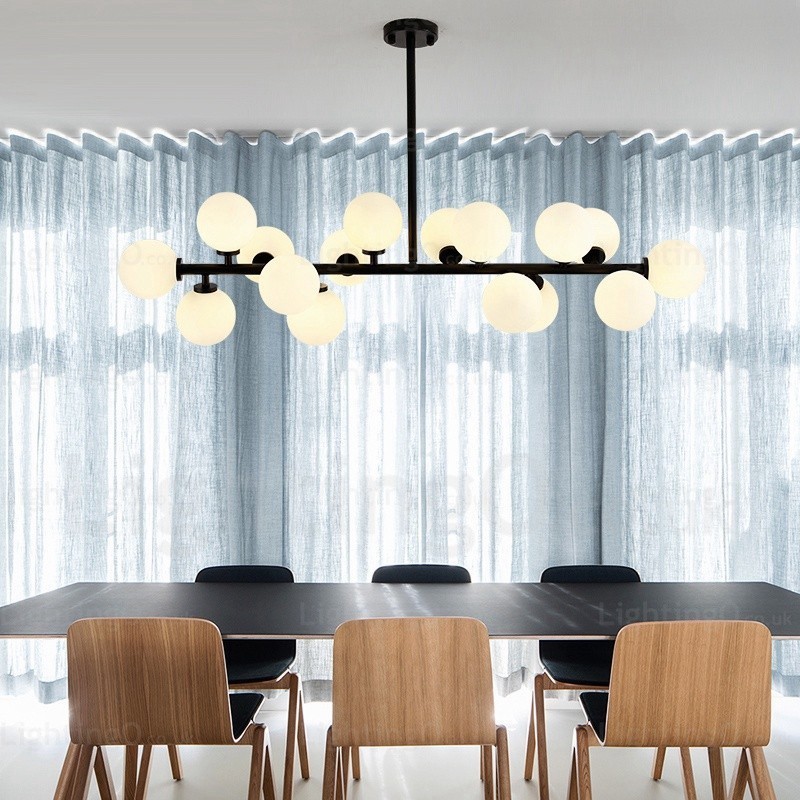 Lampada a sospensione nordica 16 luci con paralumi in vetro diametro 90 cm