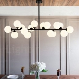 Lampada a sospensione nordica 16 luci con paralumi in vetro diametro 90 cm