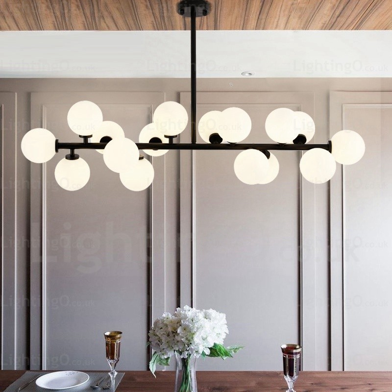 Lampada a sospensione nordica 16 luci con paralumi in vetro diametro 90 cm