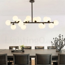 Lampada a sospensione nordica 16 luci con paralumi in vetro diametro 90 cm