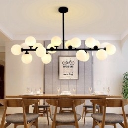 Lampada a sospensione nordica 16 luci con paralumi in vetro diametro 90 cm