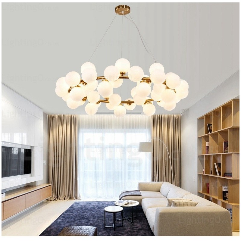 Lampada a sospensione nordica in vetro 25 luci G4 Ø 72 cm H 23 cm