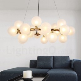 Lampada a sospensione nordica in vetro 25 luci G4 Ø 72 cm H 23 cm