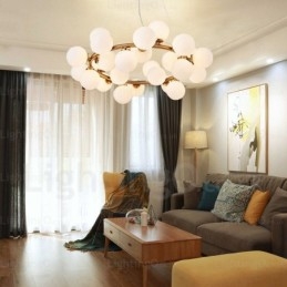 Lampada a sospensione nordica in vetro 25 luci G4 Ø 72 cm H 23 cm
