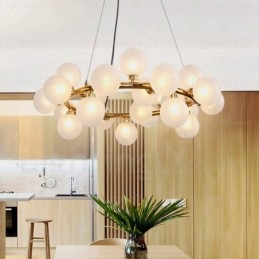 Lampada a sospensione nordica in vetro 25 luci G4 Ø 72 cm H 23 cm