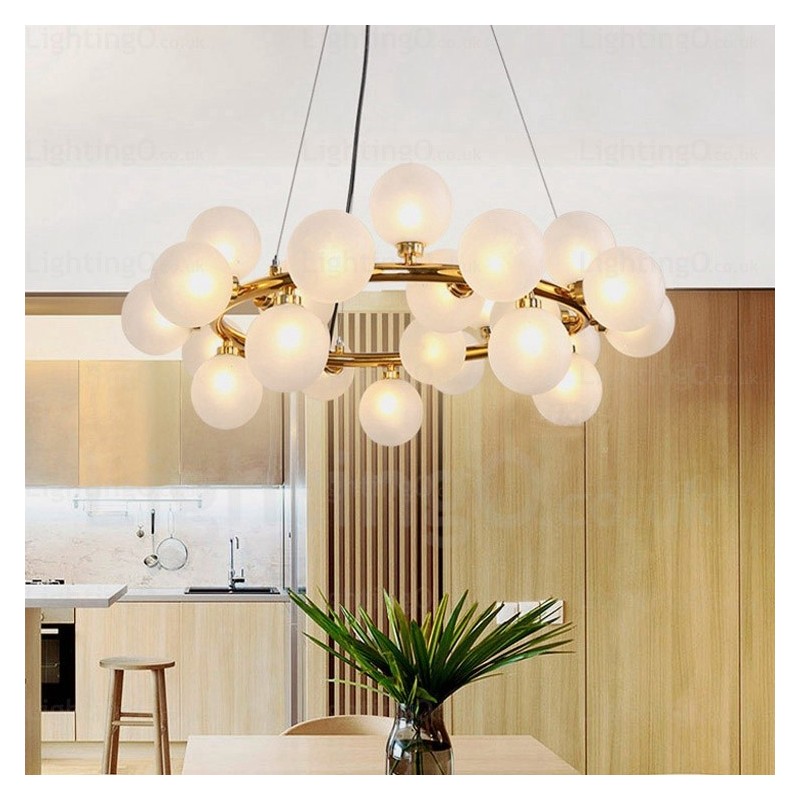 Lampada a sospensione nordica in vetro 25 luci G4 Ø 72 cm H 23 cm