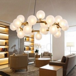 Lampada a sospensione nordica in vetro 25 luci G4 Ø 72 cm H 23 cm