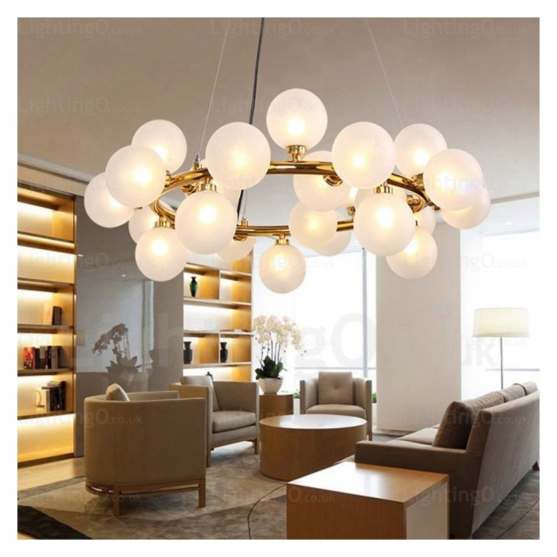 Lampada a sospensione nordica in vetro 25 luci G4 Ø 72 cm H 23 cm