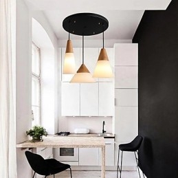 Lampadario a sospensione mini moderno contemporaneo in metallo 3 luci