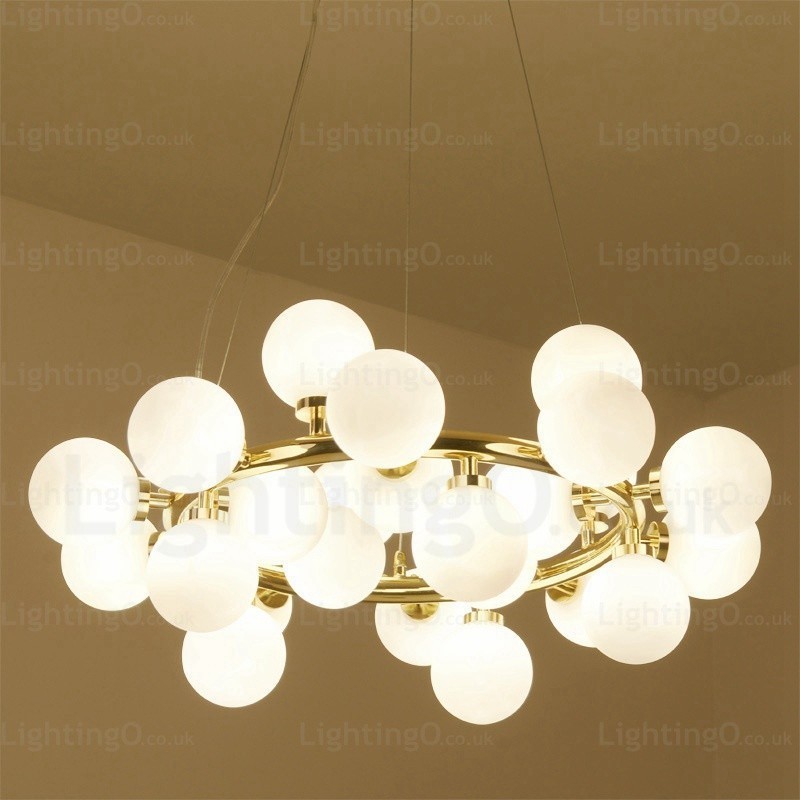 Lampada a sospensione nordica in vetro 25 luci G4 Ø 72 cm H 23 cm