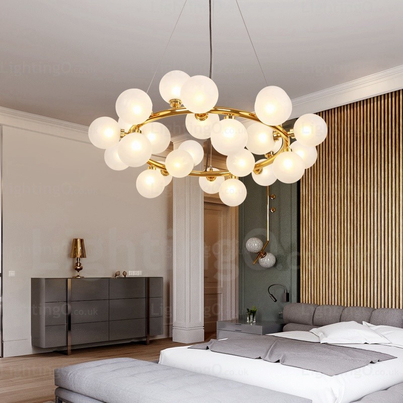 Lampada a sospensione nordica in vetro 25 luci G4 Ø 72 cm H 23 cm