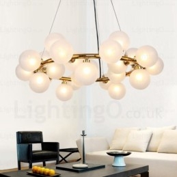 Lampada a sospensione nordica in vetro 25 luci G4 Ø 72 cm H 23 cm