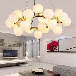 Lampada a sospensione nordica in vetro 25 luci G4 Ø 72 cm H 23 cm