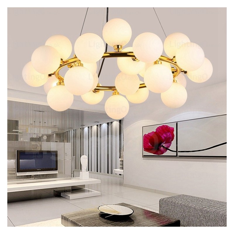 Lampada a sospensione nordica in vetro 25 luci G4 Ø 72 cm H 23 cm