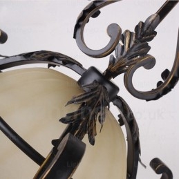Lampada a sospensione rustica in vetro 1 luce E27 Ø 44 cm H 29 cm