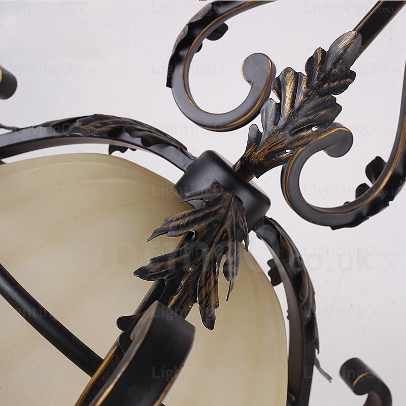 Lampada a sospensione rustica in vetro 1 luce E27 Ø 44 cm H 29 cm