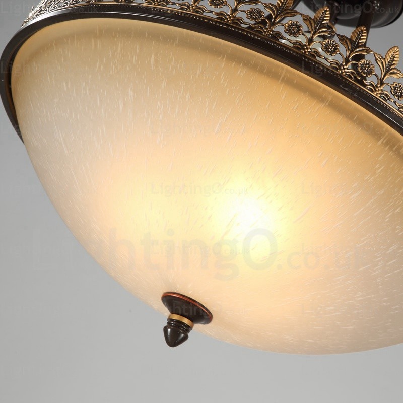 Lampada a sospensione rustica 3 luci in vetro E27 Ø 53 cm H 52 cm