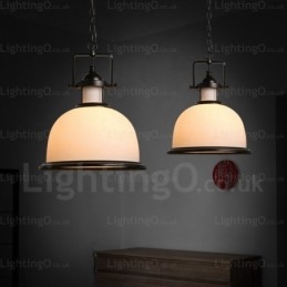 Lampada a sospensione rustica in vetro 1 luce, attacco G80, Ø 35 cm, H 43 cm