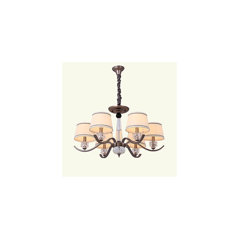 Lampadario in cristallo 6 luci in metallo nero stile country