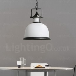 Lampada a sospensione rustica in vetro 1 luce, attacco G80, Ø 35 cm, H 43 cm