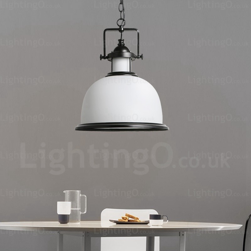 Lampada a sospensione rustica in vetro 1 luce, attacco G80, Ø 35 cm, H 43 cm