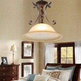 Lampada a sospensione rustica in vetro 1 luce E27 40 cm x 46 cm