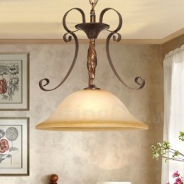 Lampada a sospensione rustica in vetro 1 luce E27 40 cm x 46 cm
