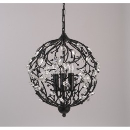 Lampada a sospensione vintage retrò in cristallo a globo 3 luci E14