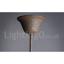 Lampadario vintage in metallo dipinto e cristallo a 6 luci, diametro 60 cm, ferro arrugginito