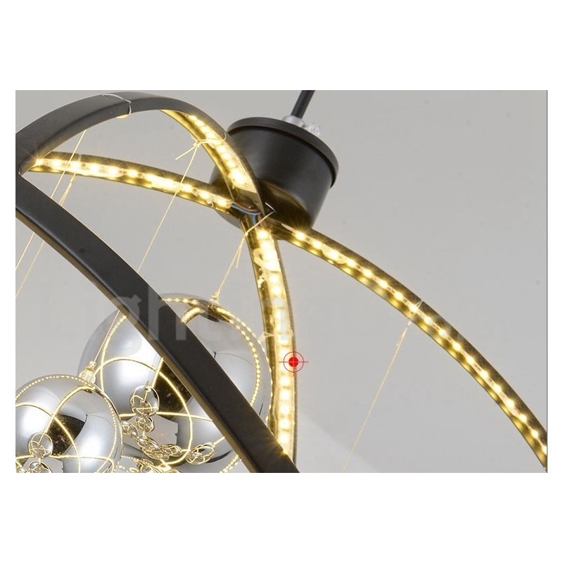 Lampadario a globo vintage in metallo color ruggine, 50 cm o 80 cm, LED