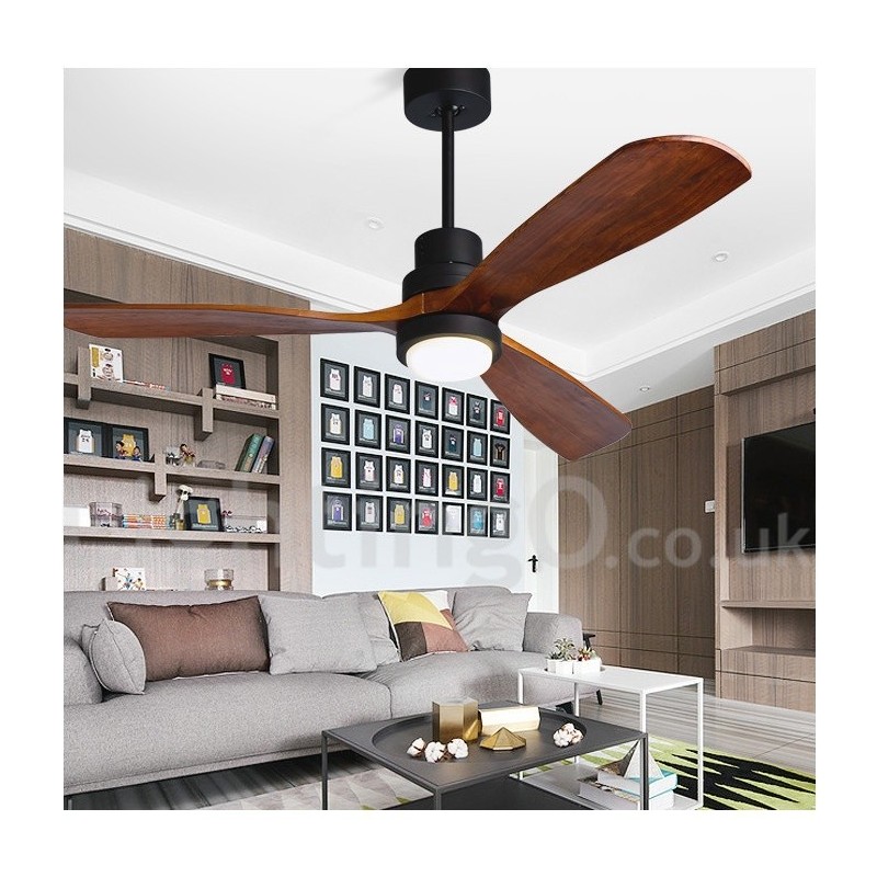 Ventilatore da soffitto moderno nordico 36" 42" 52" con luce LED e telecomando