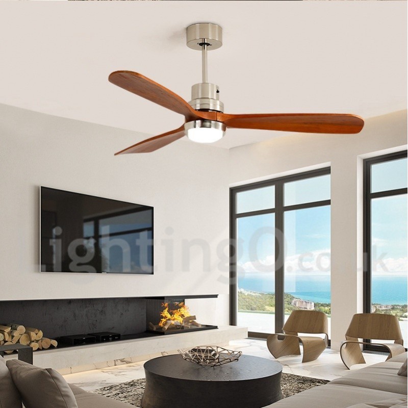Ventilatore da soffitto moderno nordico con LED e telecomando 36" 42" 52"