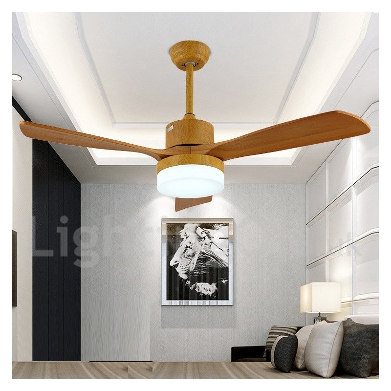 Ventilatore da soffitto country nordico 42" 48" con luce LED e telecomando