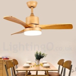 Ventilatore da soffitto country nordico 42" 48" con luce LED e telecomando