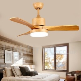 Ventilatore da soffitto country nordico 42" 48" con luce LED e telecomando